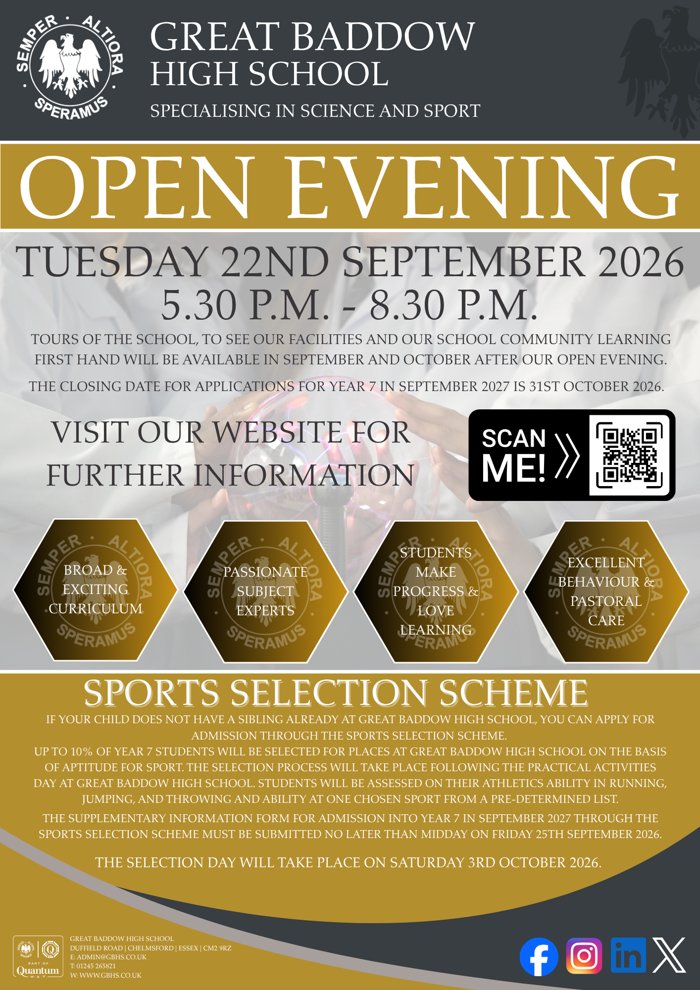 Final Open Evening Flyer September 2026 (hexagons)